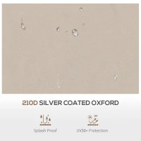 Outsunny 11' x 11' Replacement Canopy Top for Pop Up Canopy Tent, 2-Tier Canopy Cover, 30+ UV Protection, Beige(m-4)