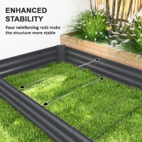 Outsunny Galvanized Raised Bed, 8' x 4' x 1' Metal Planter Box, Outdoor Garden Box with Open Bottom for Flower Herb Vegetable(m-6)