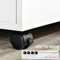 HOMCOM Printer Stand Multipurpose Moveable Filing Cabinet with Ample Inner Storage Space & 4 Easy-Rolling Wheels, White(m-6)