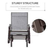 Outsunny Outdoor Glider Chair, Gliders for Outside Patio with Steel Frame and Mesh Fabric for Backyard, Garden, and Porch, Gray(m-6)