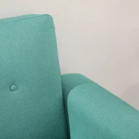 HOMCOM 3 Seater Sofa, Upholstered Couch for Bedroom, Modern Sofa Settee with Padded Cushion, Button Tufting and Wood Legs for Living Room, Green(m-9)