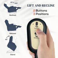 HOMCOM Power Lift Chair for Elderly, Fabric Recliner Sofa with Remote Control, Side Pockets, Quick Assembly, Deep Blue(m-4)