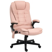 Vinsetto 6 Point Vibrating Massage Office Chair with Heat, Microfiber Massage Desk Chair with Reclining Backrest, Pink(m-1)
