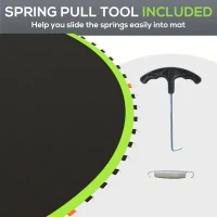 Soozier Trampoline Mat Replacement with Spring Pull Tool and 72 V-Hooks, Fits 12ft Trampoline, Using 5.5" Springs, Green(m-6)