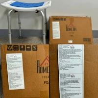 HOMCOM Height Adjustable Shower Chair, 20.5"W Aluminum Shower Stool for Inside Shower with Suction Cup Feet, EVA Padded Bath Seat for Senior, Elderly, Disabled(m-10)