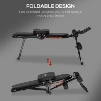 Soozier Multi-Purpose Ab Workout Equipment, Foldable Ab Machine, Adjustable Sit Up Bench & Weight Bench, Abdominal Cruncher with Resistance Bands & LCD Display(m-5)