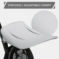 Qaba Kids Tricycle 4 In 1 Trike with Reversible Angle Adjustable Seat Removable Handle Canopy Handrail Belt Storage Footrest Brake Clutch for 1-5 Years Old Grey(m-9)