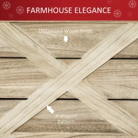 HOMCOM 24" Farmhouse Christmas Tree Base Cover Wooden Christmas Tree Collar Box Home Decoration, Light Distressed Wood Finish(m-5)
