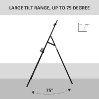 HOMCOM 55" Pine Wood Painting Easel Stand, Adjustable Folding Art Easel, Tilts up to 75° for Adults, Begginners and Students, Black(m-5)