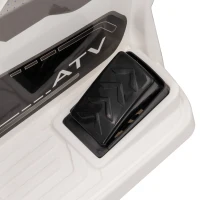 Qaba Kids ATV, 6V Battery Powered Electric Vehicle with Headlights, Music, Forward/Reverse Switch for 18-36 Months, White(m-10)