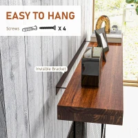 HOMCOM 48" Fireplace Mantel, Fir Wood Floating Shelf, Wall Mounted, Brown(m-5)