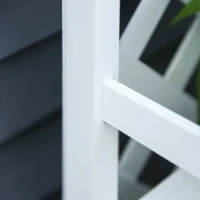 Outsunny Wooden Rustic 4-Tier Foldable Plant Stand with Adjustable Slatted Shelves Indoor & Outdoor Display Rack Plant Pot Organizer White 67 x 33 x 123 cm(m-7)