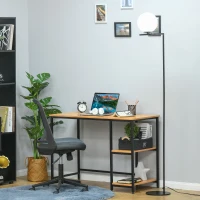 HOMCOM Metal Floor Lamp, Standing Light with 350° Adjustable Lampshade for Living Room, Bedroom, Office, Black(m-10)