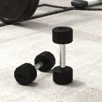 Soozier 2 x 10lbs Dumbbells Set with Non-Slip Grip, Rubber Covered Weights for Men Women Home Gym Workout(m-7)