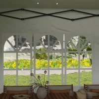 Outsunny 10' x 20' Outdoor Pop Up Canopy Tent Party Tent Instant Shelter W/ Carrying Bag, White(m-10)