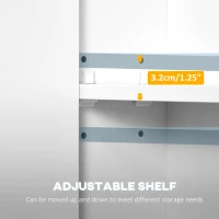 kleankin Lighted Medicine Cabinet, Wall-Mount Bathroom Cabinet with Mirror, LED Lights, Dimmer Touch and USB Charge, Bathroom Mirror Cabinet with Adjustable Shelf and Soft Close Door, White(m-6)