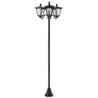 Outsunny Outdoor Solar Lamp Post, Vintage Style, Dimmable, Waterproof, for Garden Lawn Pathway Walkway, Black(m-2)
