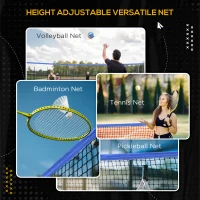 Soozier 14' Badminton Net, Height Adjustable Outdoor Sports Net with Carry Bag for Tennis, Pickleball and Volleyball(m-4)