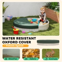 Outsunny Kids Outdoor Sandbox with Cover Waterproof Oxford Canopy, Bottom Fabric Liner for 3-12 years old, Backyard, Cream White(m-4)