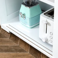 HOMCOM Sideboard Buffet Cabinet, Stackable Credenza, Coffee Bar Cabinet with Sliding Glass Door and Adjustable Shelf, White(m-9)