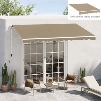 Outsunny Retractable Awning Fabric Replacement for 13' x 8' 840-151, Beige(m-10)