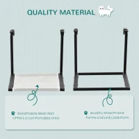PawHut Wall-Mounted Cat Shelf, Kitten Perch, Kitty Furniture with Breathable Mesh Mat for Relaxing, Sleeping, Black(m-5)
