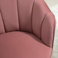 HOMCOM Modern Accent Chair Leisure Club Chair with Velvet-Touch Fabric Wood Legs for Living Room, Pink(m-9)