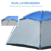 Outsunny 12' x 12' Screen House Room, 8 Person Camping Tent w/ Carry Bag and 4 Mesh Walls for Hiking, Backpacking, and Traveling, Easy Set Up, Royal Blue(m-7)