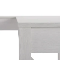 HOMCOM Home L-Shaped Desk Computer Desk Office Corner Writing Table Study Workstation, White Wood Grain(m-7)