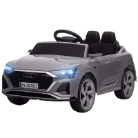 Qaba Audi Q8 e-tron Sportback Licensed 12V Battery Powered Kids Electric Car w/ Spring Suspension, Soft Start, Gray(m-1)
