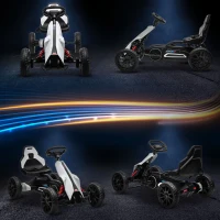 Aosom 12V Electric Go Kart for Kids w/ Adjustable Speed, White(m-7)