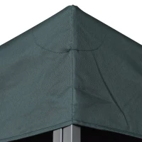 Outsunny 10' x 10' Square 2-Tier Gazebo Canopy Replacement Top Cover Outdoor Garden Sun Shade, Charcoal Grey(m-9)