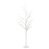 Outsunny 5FT Garden Birch Tree Light with 58 Warm LEDs and 8 Light Modes, DIY Artificial Tree Lamp for Outdoor and Indoor Birthday Wedding Party(m-2)