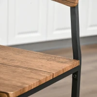 HOMCOM 3 Piece Pub Table and Chairs, Small Kitchen Table and Chairs, Square Dining Table with 2 Stools, Walnut and Black(m-9)