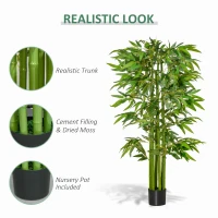 HOMCOM 5.3ft Artificial Tree, Indoor Fake Bamboo with Pot, for Home, Office, and Living Room Decor(m-5)