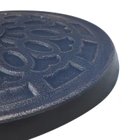 Outsunny 26 lbs Resin Round Umbrella Base Stand Market Parasol Holder with Beautiful Decorative Pattern, for Φ1.5", Φ1.89" Pole, for Lawn, Deck, Backyard, Garden, Bronze(m-7)