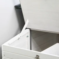 PawHut 77" Wooden Chicken Coop with Nesting Box, Cute Outdoor Hen House with Removable Tray, Ramp Run, for Garden Backyard, Gray(m-9)