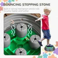 Outsunny 11 PCs Stepping Stones Kids with Non-slip Rubber, Stackable Balance River Stones for Obstacle Course Sensory Play, Outdoor Indoor for 3-8 Years Old(m-4)