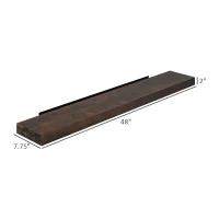 HOMCOM 48" Fireplace Mantel, Fir Wood Floating Shelf, Wall Mounted, Walnut Brown(m-3)