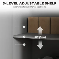 HOMCOM Modern Kitchen Storage Cabinet, Sideboard Buffet Cabinet with Adjustable Shelves for Kitchen Hallway, Grey(m-5)