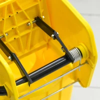 HOMCOM Mop Bucket Cart with Side Press Wringer, Metal Handle and 34 Quart Capacity, Yellow(m-9)