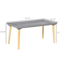 HOMCOM Coffee Table with Tray Top, Nordic Center Table with Pine Wood Legs, Rectangle Coffee Tables for Living Room, Gray(m-3)