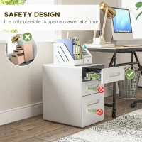 Vinsetto Lockable File Cabinet, Steel Filing Cabinet on Wheels for Legal, A4, Letter Size, Home Office(m-9)