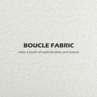 HOMCOM Boucle Fabric 2 Seater Sofa, Small Sofa Loveseat with Thick Padding and Wood Legs, Cream White(m-5)