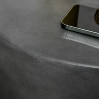 HOMCOM Lightweight Accent Table with Concrete Finish Round Side Table, Dark Gray(m-9)