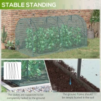 Outsunny 8' x 4' Crop Cage, Plant Protection Tent with Two Zippered Doors, Storage Bag and 4 Ground Stakes, for Garden, Yard, Lawn, Green(m-7)