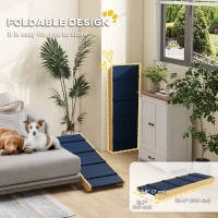 PawHut Adjustable Dog Ramp for Bed, Sofa, with Non-Slip Surface, Folding Dog Stair for Small, Medium, Large Dogs(m-7)
