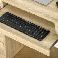 HOMCOM Computer Desk with Storage, Home Office Laptop Table with Shelves and Drawers, Modern Workstation Desk with Keyboard Tray(m-9)