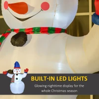 Outsunny 8ft Inflatable Christmas Snowman with Blue Hat and Red Gloves, Blow-Up Outdoor LED Yard Display for Lawn Garden Party(m-4)