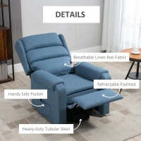 HOMCOM Lift Chair for Elderly, Power Chair Recliner with Footrest, Remote Control, Side Pockets for Living Room, Blue(m-4)